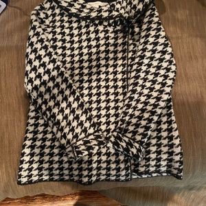 Herring Bone Black and White Classic Sweater